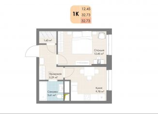 Продаю 1-ком. квартиру, 32.7 м2, Московская область, Новорязанское шоссе, 6