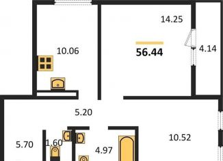 Продаю 2-ком. квартиру, 56.4 м2, Новосибирская область, улица Авиастроителей, 3/1