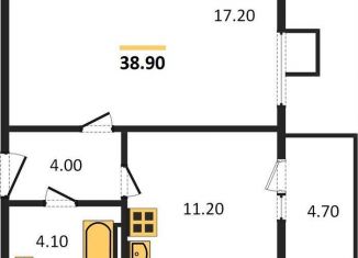 Однокомнатная квартира на продажу, 38.9 м2, Новосибирская область, улица Объединения, 28