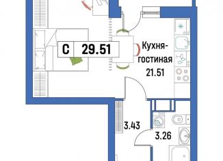 Продам квартиру студию, 29.5 м2, Ленинградская область