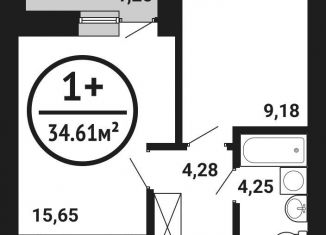 Продажа однокомнатной квартиры, 34.6 м2, Уфа