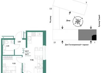 Продам двухкомнатную квартиру, 39.8 м2, Тюменская область, улица Новосёлов, 104