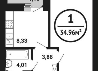 Продам однокомнатную квартиру, 35 м2, Уфа