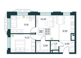 Продается 3-комнатная квартира, 56.1 м2, Москва, ЮВАО