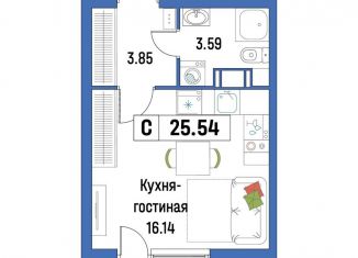 Продам квартиру студию, 25.5 м2, Ленинградская область