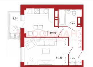 1-комнатная квартира на продажу, 41 м2, Ростов-на-Дону, проспект Маршала Жукова, 23/1, ЖК Французский Квартал