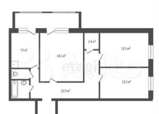 Продажа 3-комнатной квартиры, 78 м2, Красноярск, Грунтовая улица, Кировский район