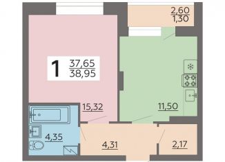 1-комнатная квартира на продажу, 39 м2, Воронеж, Коминтерновский район, улица Независимости, 78