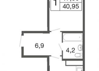 Продаю однокомнатную квартиру, 41 м2, Московская область, Пролетарский тупик, 1