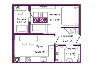 Продажа однокомнатной квартиры, 37.5 м2, Симферополь, ЖК Город Мира