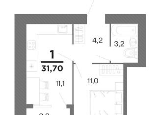 Продажа однокомнатной квартиры, 30.6 м2, Рязанская область