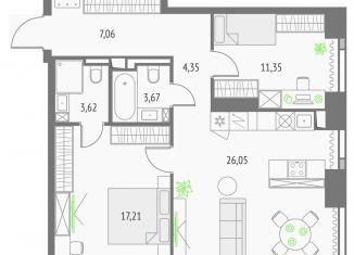 2-комнатная квартира на продажу, 73.3 м2, Москва, метро Дмитровская