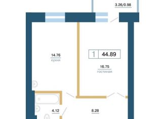 1-ком. квартира на продажу, 44.9 м2, Красноярск, Железнодорожный район