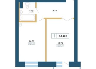 Продается 1-ком. квартира, 44.9 м2, Красноярск