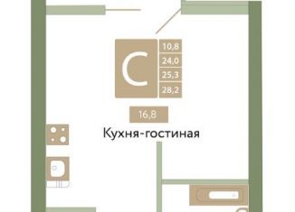 Продаю квартиру студию, 28.2 м2, посёлок городского типа Молодёжное, Парковая улица, 2