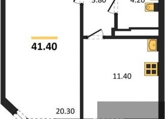 Продаю 1-ком. квартиру, 41.4 м2, посёлок Отрадное, бульвар 70 лет Победы, 5