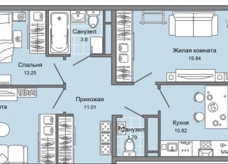 Продам 3-комнатную квартиру, 73 м2, Ульяновск, жилой комплекс Улла, 2