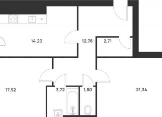 Продается 2-комнатная квартира, 77.4 м2, Тула, улица Героев России, 4