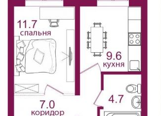 1-ком. квартира на продажу, 33 м2, Иркутск, ЖК Видный-3, микрорайон Топкинский, 70