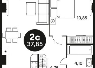 1-комнатная квартира на продажу, 37.9 м2, Ростов-на-Дону, Красноармейская улица, 254