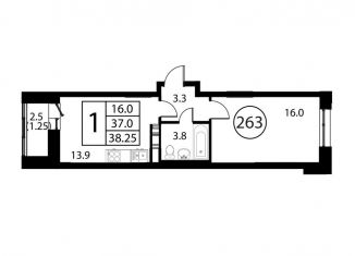 Продажа однокомнатной квартиры, 38.3 м2, Домодедово