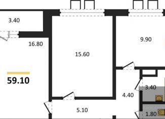 Продается 2-ком. квартира, 59.1 м2, Воронеж, улица Шишкова, 140Б/6