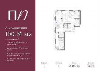 Продажа трехкомнатной квартиры, 100.6 м2, Москва, ВАО