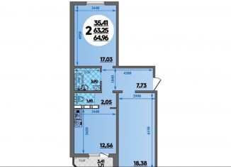 Продажа 2-ком. квартиры, 65 м2, Ростовская область, улица Дмитрия Петрова, 8