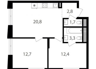 Продам 2-ком. квартиру, 53.7 м2, Москва, ВАО