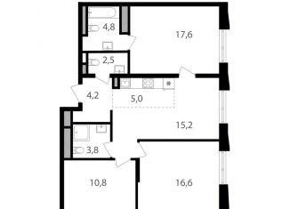 Продаю трехкомнатную квартиру, 80.5 м2, Москва, метро Семеновская