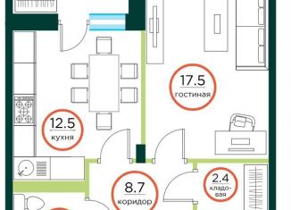 Продаю 1-комнатную квартиру, 49.1 м2, Красноярский край, посёлок Солонцы, 1