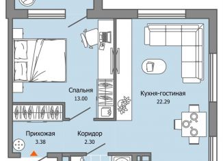 Продам 2-ком. квартиру, 47 м2, Ульяновск, жилой комплекс Город Новаторов, 2