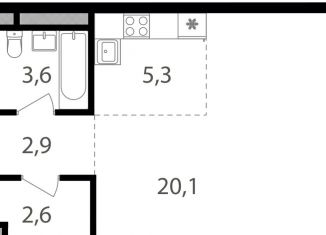 Продажа квартиры студии, 34.5 м2, Москва, ВАО