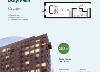 Квартира на продажу студия, 25.7 м2, поселение Десёновское, микрорайон Центральный, к9/1.1