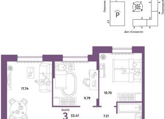 Продажа 3-ком. квартиры, 53.4 м2, Тюмень, Калининский округ, Интернациональная улица, 199к10