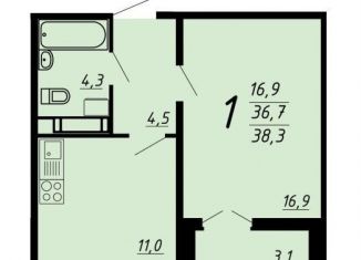 Продажа 1-ком. квартиры, 38.3 м2, Воронеж, улица Загоровского, 9/1