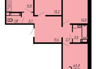 Продаю 3-комнатную квартиру, 80.5 м2, Воронеж, улица Шишкова, 140Б/6