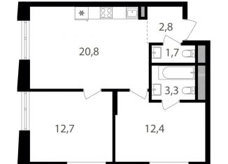 Продаю 2-ком. квартиру, 53.7 м2, Москва, район Соколиная Гора