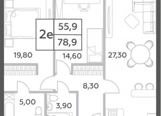 Продаю трехкомнатную квартиру, 78.9 м2, Москва, ЖК Вилл Тауэрс, проспект Генерала Дорохова, вл1к1