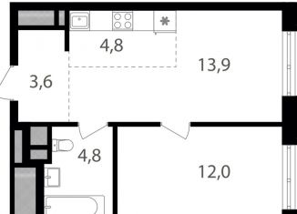 Продажа однокомнатной квартиры, 39.1 м2, Москва, ВАО