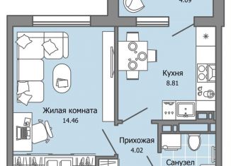 Однокомнатная квартира на продажу, 34 м2, Ульяновск, Засвияжский район, жилой комплекс Город Новаторов, 2