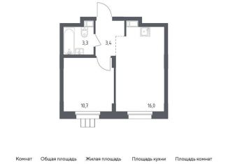 1-комнатная квартира на продажу, 33.4 м2, Московская область, жилой комплекс Люберцы 2020, к70