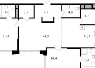 Продаю двухкомнатную квартиру, 102.1 м2, Москва, метро Семеновская