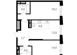 Продам 2-ком. квартиру, 66.5 м2, Москва, ВАО, 1-й Кирпичный переулок, 17