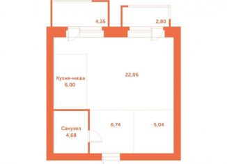 Продам квартиру студию, 51.7 м2, рабочий посёлок Кольцово, автодорога № 11