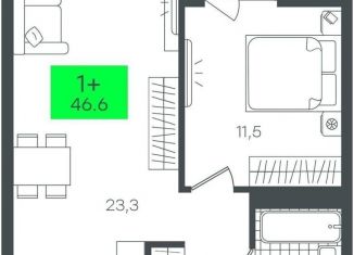 1-ком. квартира на продажу, 46.7 м2, Тюмень, Калининский округ, улица Николая Глебова, 10