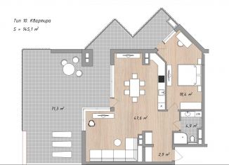 Продается 2-комнатная квартира, 145.1 м2, Краснодарский край