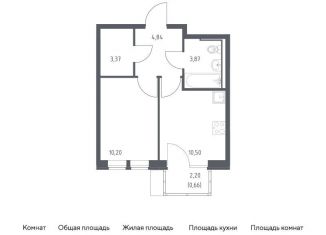 Продажа однокомнатной квартиры, 33.4 м2, Москва, жилой комплекс Молжаниново, к6