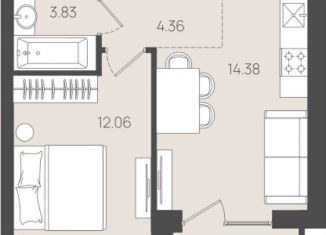 Продается 1-комнатная квартира, 36.4 м2, Калининградская область