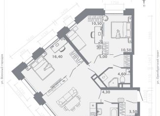 Продается 3-комнатная квартира, 80.6 м2, Казань, улица Шишкина, 3